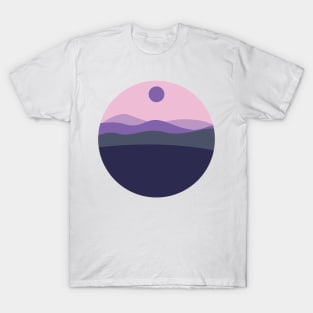 Mountain purple view illustration T-Shirt